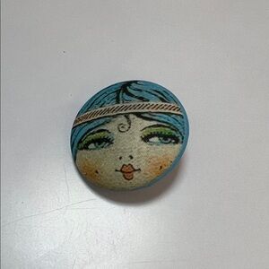 Artistic Blue Face Button